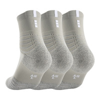 Chaussettes de Compression Antidérapantes de Sport pour Hommes Personnalisables OEM Super Élite pour Course Athlétique, Blanc Rouge, Design Imprimé