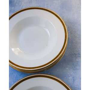 Gabriella P. Modern <b>Gold</b> Rim Snack <b>Plates</b> Set Six Dark Design Style Novelty Pattern Commercial Dishes Hotels Customizable - Product Image 3