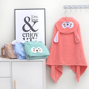Telo <span class=keywords><strong>da</strong></span> bagno per bambini in velluto di corallo ricamato <span class=keywords><strong>accappatoio</strong></span> per bambini con assorbente coperta indossabile per uso domestico - Product Image 3