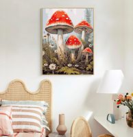 SONGWOO ART Kit de Peinture Numérique à l'Huile pour Adultes Décoration Murale Champignons Peinture par Numéros pour Adultes