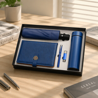 Kustomisasi Logo Hadiah Promosi USB Drive Pulpen Termos Payung Buku Catatan Set 5-in-1 untuk Acara Perusahaan