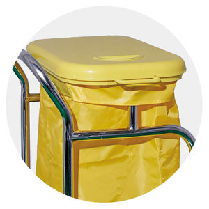 MN-LT003 Rumah Sakit murah baja antikarat keranjang cucian Hotel troli <span class=keywords><strong>Linen</strong></span> dengan tas Oxford tutup roda harga - Product Image 2