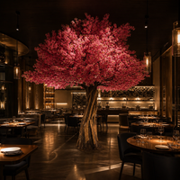 Grand arbre artificiel réaliste en fleurs de cerisier rose en soie pour la décoration de mariages, événements, restaurants commerciaux – Vente directe usine