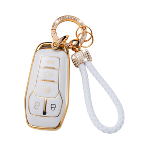 Funda Protectora para Llaves de Coche de TPU con Borde Dorado, Compatible con Ford Fusion, Bronco, F-150, F-450, F-550, Ranger, Accesorio para Llaves de Coche - Product Image 4