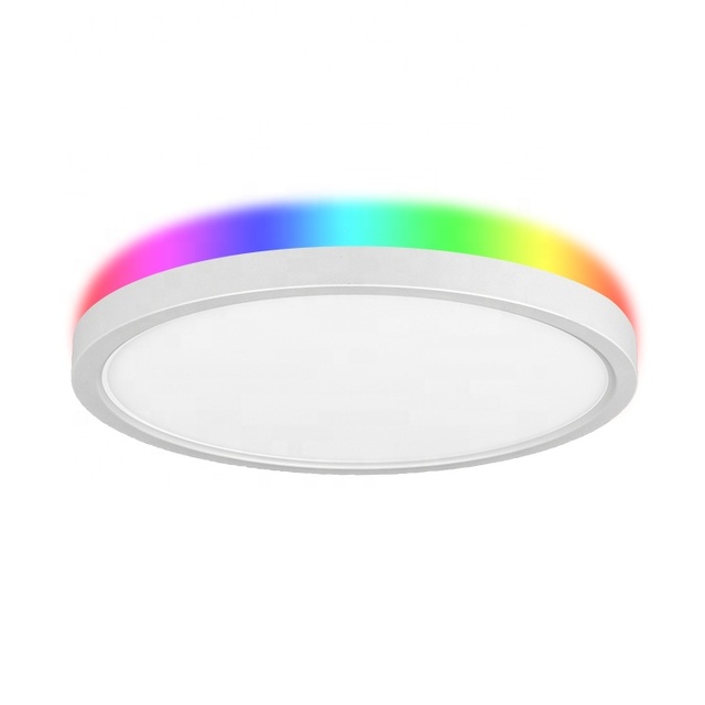 Smart Home Decoration Flush Mount CCT Selectable RGB Wifi App Alexa Voice Control Smart Led Ceiling Light