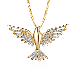 डिजाइन धार्मिक आभूषण पवित्र आत्मा पक्षी लटकन हार फैशन तांबा चढ़ाया 18K सोने का हार महिलाओं के लिए - Product Image 1