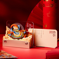 Bloc-notes personnalisé 2026 en papier 3D gravé au laser avec personnage de dessin animé lumineux et fonction feuilles mobiles pour cadeau d'anniversaire ou de Noël