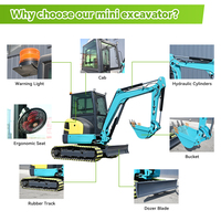 Mini-excavatrice de 4 tonnes, petite pelle sur chenilles avec moteur EPA, compacte et hydraulique, pour jardin, ferme et construction
