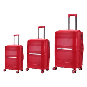 Dreiteiliges PP erweiterbares Gepäck-Set kratzfestes Material Reisetaschen mit Drehrädern Anti-Diebstahl-Reifverschluss