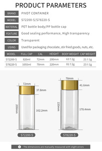 Bán Buôn Cao Nhựa Pet Jar Với Kín Nắp Đậy, Cao Cấp Rõ Ràng Thức Ăn Vật Nuôi <span class=keywords><strong>Container</strong></span> Cho Các Loại Hạt, Tỏi Muối, Bột Quế Lưu Trữ - Product Image 4