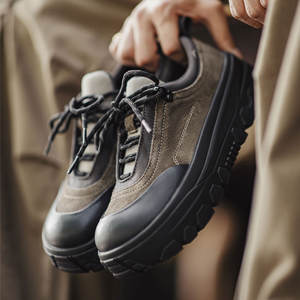 Zapatillas <span class=keywords><strong>Deportivas</strong></span> Retro <span class=keywords><strong>de</strong></span> Montaña para Hombre Maden, Suela Gruesa, Casuales, que Aumentan la Altura, Suela Suave, para Escalar, Primavera/Otoño - Product Image 1