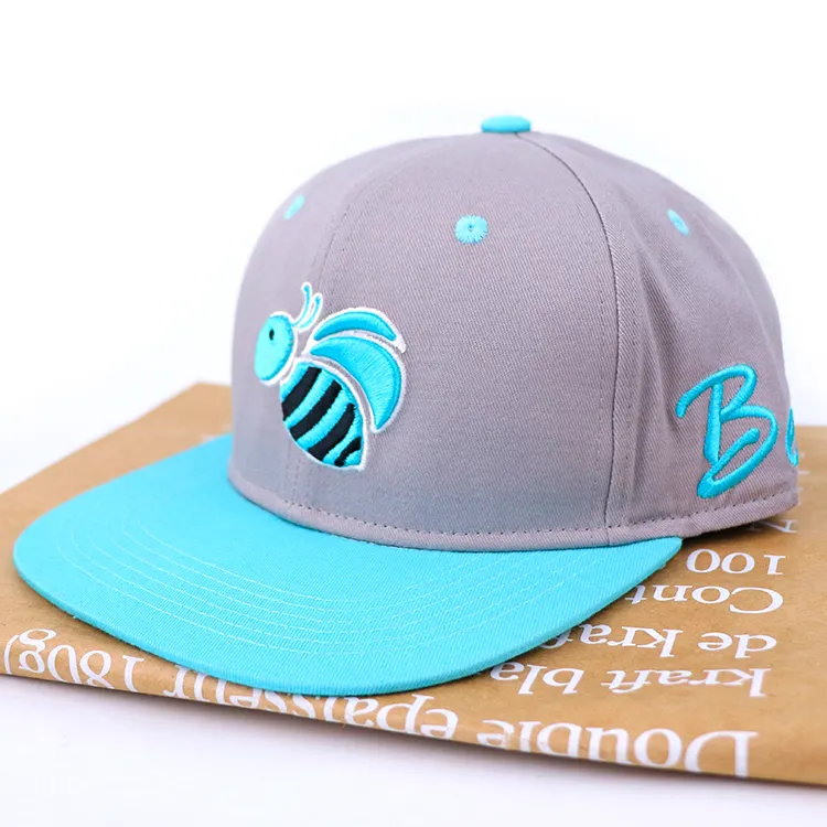 Qianzun high quality 3d embroidery men cotton twill two tone snapback hats