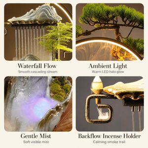 Nueva Fuente de Agua Decorativa de Resina con Rocas, Pintada a Mano, Estilo Chino, para Sala de Estar, Escritorio, Regalo - Product Image 6