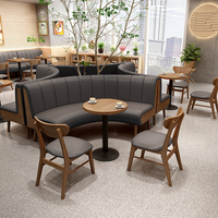 UPTOP Meubles de Restaurant Haut de Gamme en Bois Massif avec Banquette Cabine en Cuir Véritable en Forme de U pour Professionnels