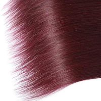 Extensions de cheveux vierges brésiliens JN Hair BUG, lisses, couleur bordeaux, double trame, doux et soyeux