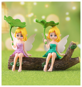 Collezione di Terrari in Miniatura, Statuetta 3D di Angelo Fata con Foglia di Loto, Figurina in PVC per Carillon, Decorazione per Torte, Auto e Casa - Product Image 5