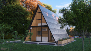 Conteneur <span class=keywords><strong>de</strong></span> stockage en acier <span class=keywords><strong>de</strong></span> luxe, maisonnette triangulaire en <span class=keywords><strong>bois</strong></span>, maisons préfabriquées modulaires pour usage extérieur - Product Image 3