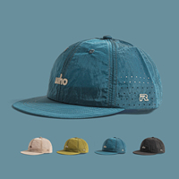 Gorra de Béisbol Personalizada con Logotipo Bordado, Ultraligera, Perforada, de Secado Rápido, con Visera Plana, de Nailon Transpirable, para Deportes al Aire Libre