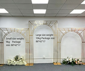 LANJO Luxury Gold-Plated <b>Wedding</b> Screen <b>Backdrop</b> <b>Stand</b> Wrought Iron Arch Indoor <b>Wedding</b> Scene Decor Prop & Floral Display Rack - Product Image 6