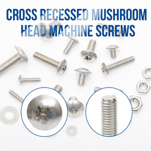 Juego de tornillos de máquina de cabeza de champiñón de acero inoxidable M3 M4 M5 M6, kit métrico con tuerca y perno - Product Image 2