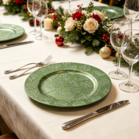 Assiettes de présentation en plastique personnalisées avec motif flocon de neige en relief pour la location d'événements festifs et la décoration de table de Noël