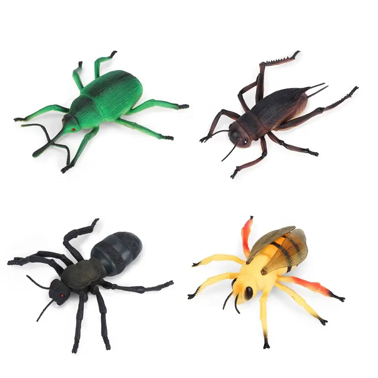 昆虫動物のおもちゃプラスチックPVC12種類子供のためのクモゴキブリフィギュア