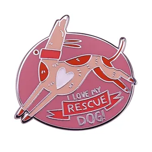 Ich liebe meinen Rettungs hund Pink Pin Cute Adopting und Rescuing Proud Accessory