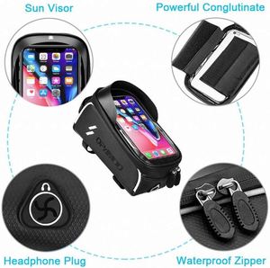 Sacs de vélo étanches BSCI pour téléphone - Sacs de guidon à fixation sur le tube supérieur du cadre avant avec support de téléphone à écran tactile - Product Image 5