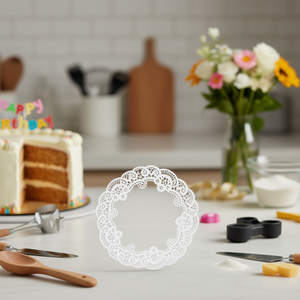 Elegantes Bases Redondas de Encaje Blanco de 38 cm, Paquete de 5 Unidades, Suministros para Decoración de Pasteles de Cumpleaños - Product Image 3