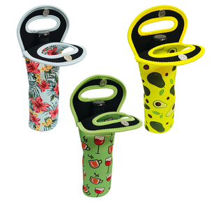 Süblimasyon Baskılı Tek Şişe Şarap Taşıma Çantası, Yalıtımlı Neopren Şarap Şişesi Soğutucu Çantası, Promosyon İçin - Product Image 6