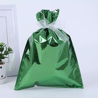 Kantong Kemasan Hadiah Belanja Plastik Cetak Kustom dengan Logo Dekorasi Natal Tas Hadiah Tali Serut