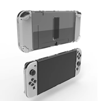 Coque de protection transparente en cristal pour console Nintendo Switch OLED, étui en PC transparent avec support et coque séparée