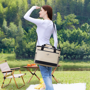 Lunch Bag Insulated Large Capacity Square Oxford Cloth Outdoor Portable Cooler Bag - Product Image 3