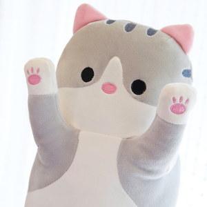 Coussin en peluche <span class=keywords><strong>chat</strong></span> long et mignon, en velours cristal extensible, garni <span class=keywords><strong>de</strong></span> coton, doux, avec motif brodé, plusieurs tailles pour filles - Product Image 5