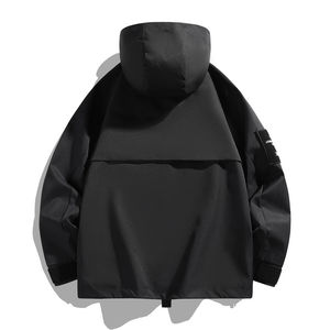 เสื้อแจ็คเก็ตกันลมมีฮู้ดสำหรับผู้ชายเสื้อแจ็คเก็ตกันลมมีฮู้ดเสื้อแจ็คเก็ตกันลมมีแบรนด์แฟชั่นสไตล์ญี่ปุ่นโจ๊กเกอร์สวมใส่ปรับแต่งโลโก้ - Product Image 4