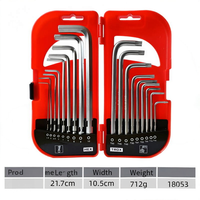 Jeu de clés hexagonales Torx à embout plat et à embout sphérique métriques CR-V, 18 pièces, kit d'outils de réparation de matériel