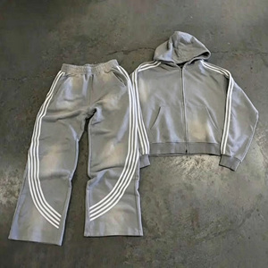 High Waist New Custom Baggy Side Striped Pants Customized Logo Fashion Male <b>Sweatpants</b> Mens Casual Long Track <b>Flare</b> Pant Men - Product Image 3