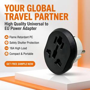 Adaptateur de <span class=keywords><strong>voyage</strong></span> universel avec mise à la terre 16A 250V, convertisseur de prise EU pour US, UK, AU vers <span class=keywords><strong>Europe</strong></span>, prise multi-standard, certifié CE - Product Image 1