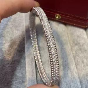 <span class=keywords><strong>Bracelet</strong></span> de luxe unisexe en argent S925 et plaqué or 18 carats avec zircon - Cadeau pour anniversaire de mariage ou fête - Demander le catalogue <span class=keywords><strong>Van</strong></span> <span class=keywords><strong>Cleef</strong></span> - Product Image 4