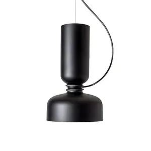 Boyid lampu gantung dekoratif modern, lampu gantung logam hitam, lampu gantung Led retro untuk ruang tamu bar