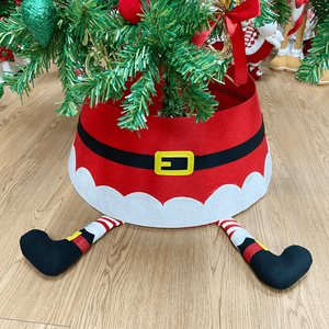 Longstar Haute Qualité Drôle Santa Jambes Arbre Jupe Festive 3D Décoration <span class=keywords><strong>De</strong></span> Noël pour Base D'arbre - Product Image 3