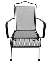 Chaises modernes en fer forgé Assemblage d'accoudoir incurvé noir Mobilier décoratif pour espaces extérieurs pour parcs hôtels villas