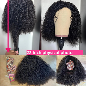 Demi-perruque bouclée en cheveux humains 200% densité sans couture Flip Over Wig Wear and Go Glueless Drawstring Wig Cheveux humains pour femmes 3 en 1 - Product Image 2