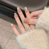 Diseño #2583 #2588 #2590 Venta al por mayor 10PCs Handpaint Gel Press Nails Beautiful Luxury handmade Acrylic nails Press on high quality