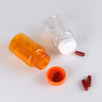 Bouteille de capsule de vitamine de supplément PET de couleur personnalisée 60cc avec bouchon à vis métallique personnalisé