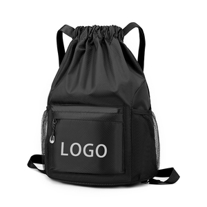 Promotional Custom Logo Waterproof Sport <b>Drawstring</b> Bag Swimming Basketball <b>Drawstring</b> <b>Backpack</b> with Zipper Mesh Pockets - Product Image 1