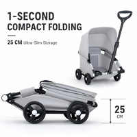Poussette de luxe réglable, lavable, pliable et portable en acier pour animaux de compagnie, chats, 4 roues, chariot de haute qualité pour la marche en extérieur