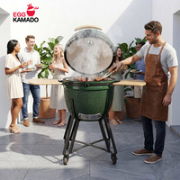 Grill coréen KAMADO Green Egg de 23,5 pouces, grande taille, pour barbecue au charbon de bois, fumoir en céramique, pour jardin extérieur, vente en gros OEM/ODM