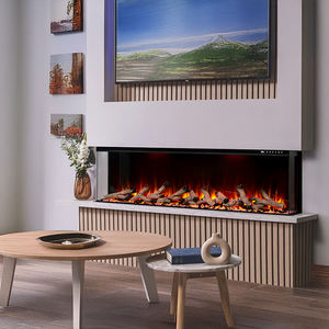 新型クラシック50 60 72 80 3面モダン薄型LED炎スマート電気暖炉オプションリアルログキット - Product Image 1