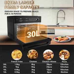 2025 New 30L thép không gỉ Nồi chiên không khí lò điện vuông Điều khiển kỹ thuật số Lò nướng bánh Pizza lò cho hộ gia đình - Product Image 6